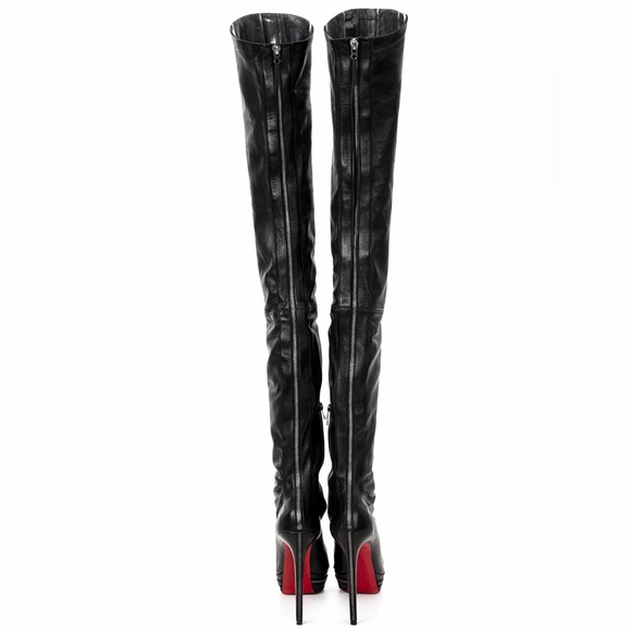 Christian Louboutin Unique OTK Black Leather Platform Boots Womens Size EU 40 - Picture 12 of 14